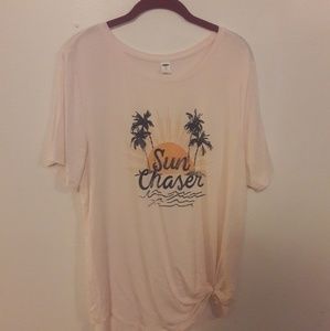 Light pink capped sleeved t shirt